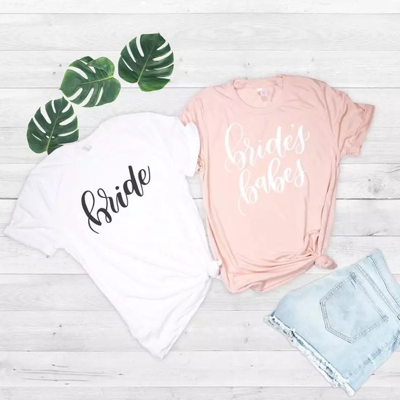 Tops - WHITE BRIDE’S BABES PINK T-SHIRT (LIMITED INVENTORY LEFT)